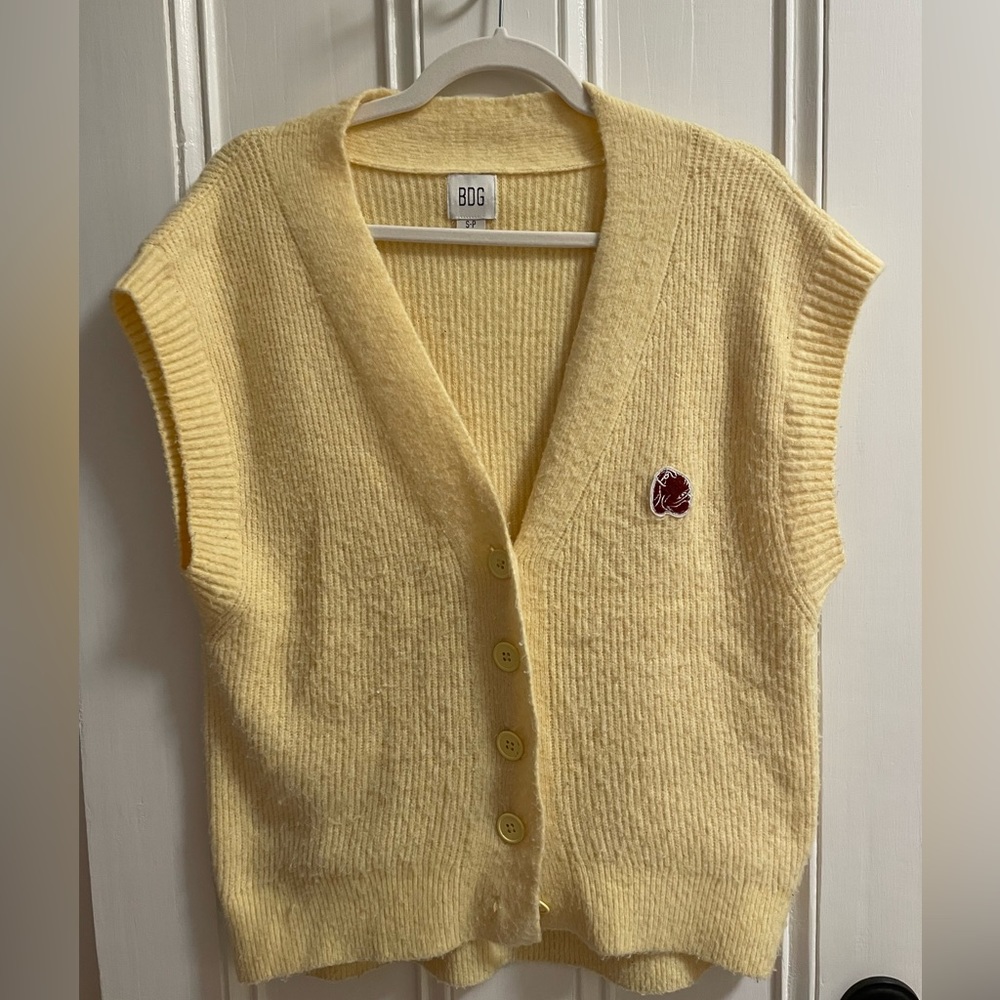 Urban Outfitters Yellow Oversized Sweater Vest